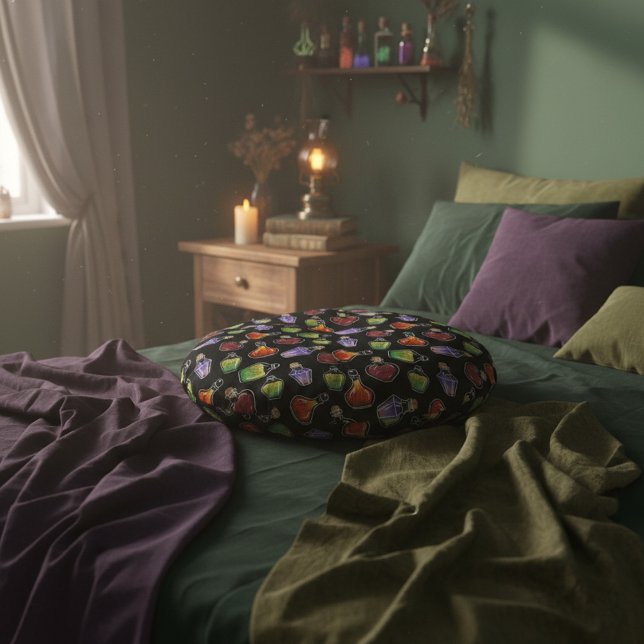 Fantasy Alchemy-Inspired Throw  Round Cushion (Creator Uploaded)