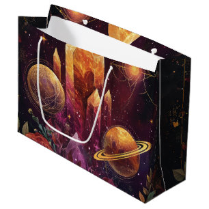 Fantasy Amethyst Crystal Realm Pattern Large Gift Bag