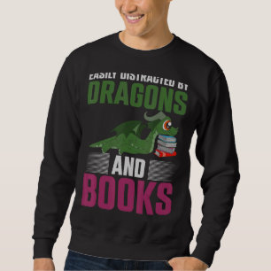 Fantasy Animal Dragon Book Reading Book Dragon Sweatshirt
