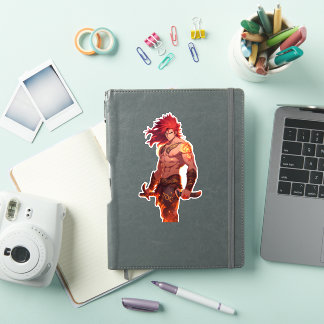 Fantasy Anime Husbando Sticker – Fiery Red Hair