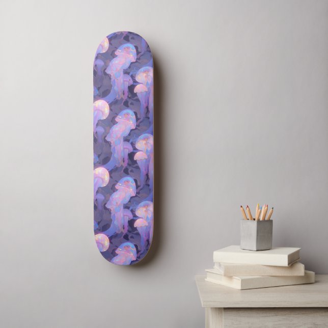Fantasy Anime Miyazaki Style Jellyfish Art Skateboard (Wall Art)