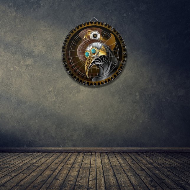 Fantasy Antique Steampunk Plague Doctor Gears  Dartboard (Creator Uploaded)