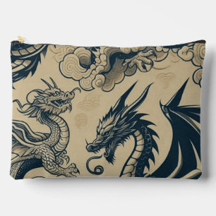 Fantasy Antiqued Dragons  Accessory Pouch