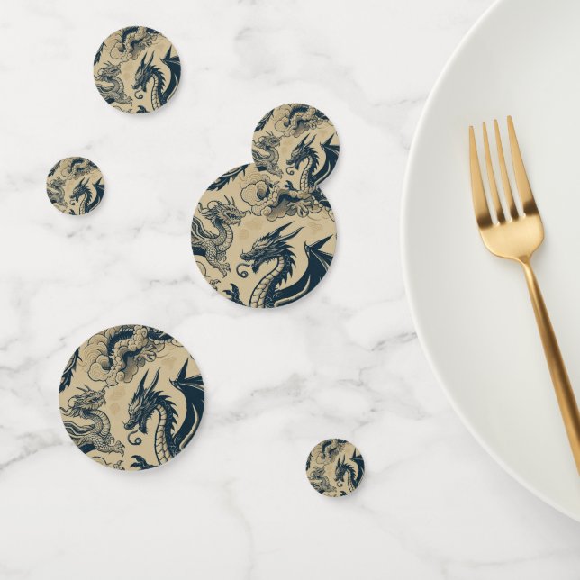 Fantasy Antiqued Dragons  Confetti (Group)