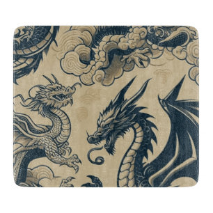 Fantasy Antiqued Dragons  Cutting Board