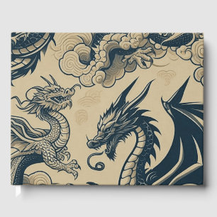 Fantasy Antiqued Dragons Guest Book