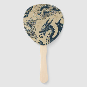 Fantasy Antiqued Dragons  Hand Fan