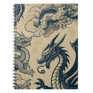 Fantasy Antiqued Dragons  Notebook