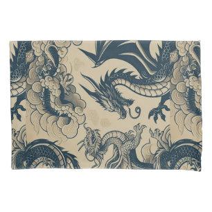 Fantasy Antiqued Dragons  Pillowcase