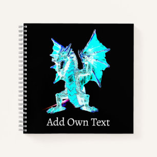 Fantasy Aqua Blue Dragon Notebook
