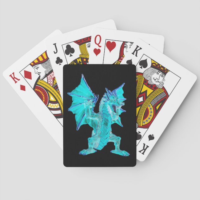 Fantasy Aqua Dragon  Playing Cards (Back)