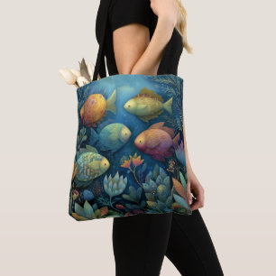 Fantasy Aquarium Whimsical Fish  Tote Bag