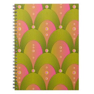 Fantasy Arcs Beads Pink Green Notebook