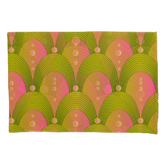 Fantasy Arcs Beads Pink Green Pillowcase