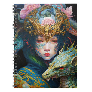Fantasy Art Dragon Goddess Queen Notebook
