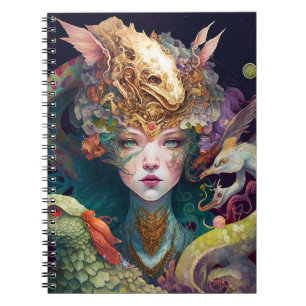 Fantasy Art Dragon Goddess Queen Notebook