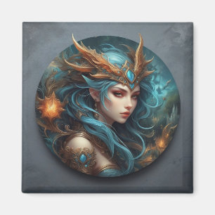 Fantasy Art Female Warrior Colourful Vibrant Magnet
