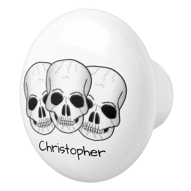 Fantasy Art Skulls Design Personalised Ceramic Knob (Right)