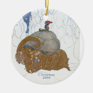 Fantasy Art Swedish Yule Goat Dated Personalised Ceramic Ornament