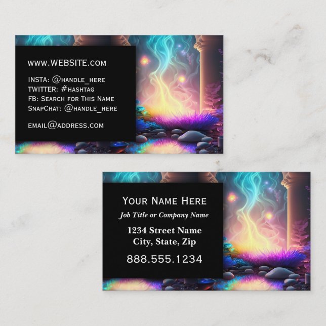 Fantasy Author Reiki Healer Professional Executive Business Card (Front/Back)