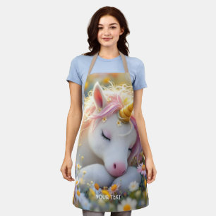 Fantasy Baby Unicorn Flowers Apron