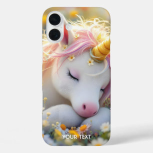 Fantasy Baby Unicorn Flowers iPhone 16 Plus Case