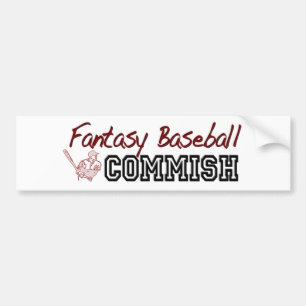 Fantasy Baseball Commish Bumper Sticker