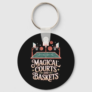 Fantasy Basketball Court Magic Draught Game Style Key Ring