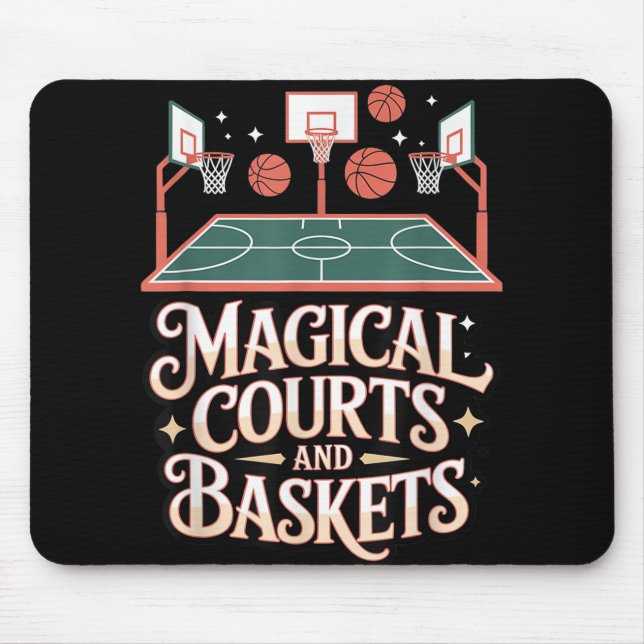 Fantasy Basketball Court Magic Draught Game Style  Mouse Pad (Front)