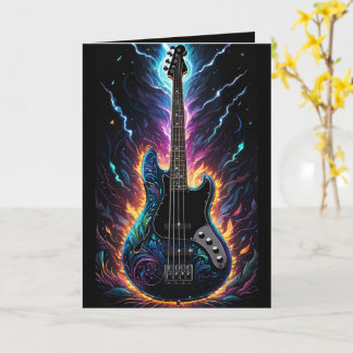 Fantasy Bassed Electric Bass Guitar Blank Card