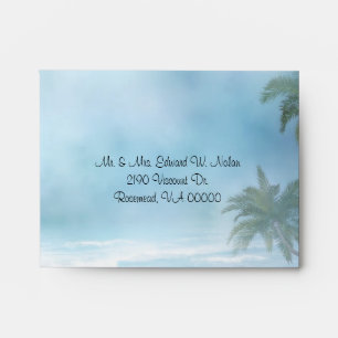 Fantasy Beach Theme Wedding RSVP Envelope