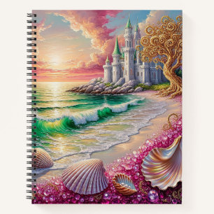 Fantasy Beach with Shells, Castle Notebook