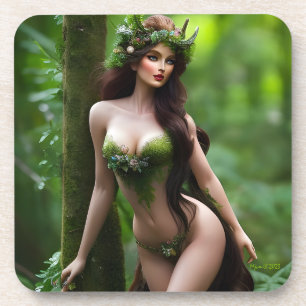 Fantasy Beautiful Forest Fairy Coaster