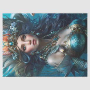 Fantasy Beautiful Mermaid Princess Decoupage Tissue Paper