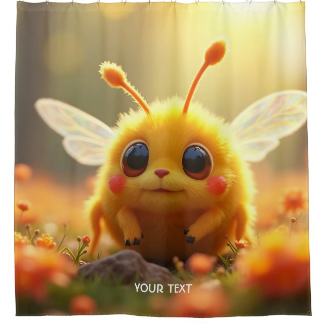 Fantasy Bee Bug Sun Shower Curtain (Front)