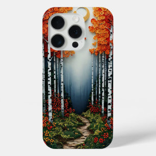 Fantasy birch forest iPhone 15 pro case