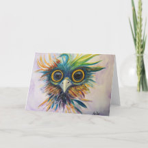 Fantasy Bird Whimsical Folded Greeting Card