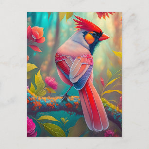 Fantasy Birds Male Cardinal Postcard