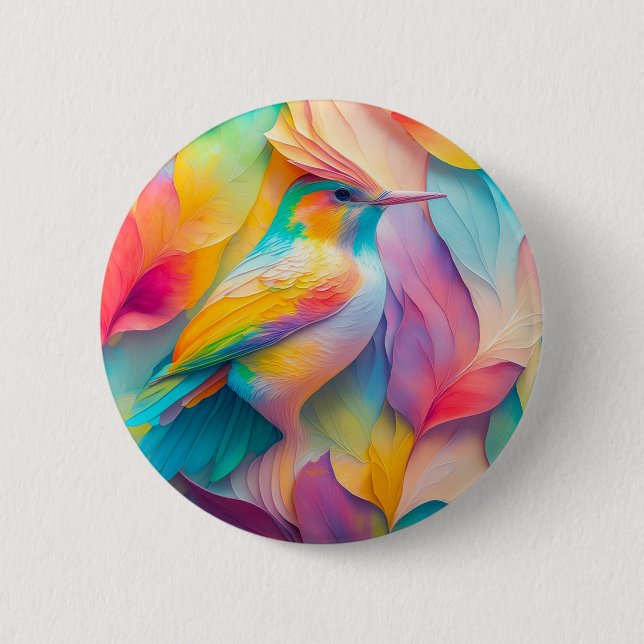 Fantasy Birds Silk Bird 6 Cm Round Badge (Front)