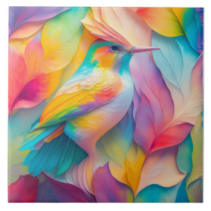 Fantasy Birds Silk Bird Ceramic Tile