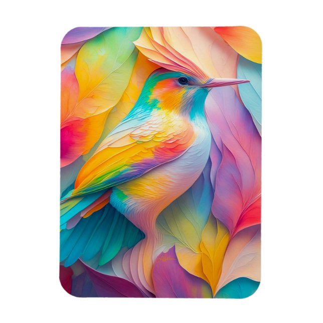 Fantasy Birds Silk Bird Magnet (Vertical)