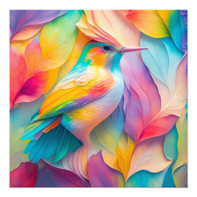 Fantasy Birds Silk Bird Photo Print (Front)