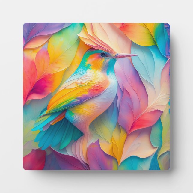 Fantasy Birds Silk Bird Plaque (Front)