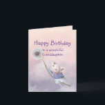 Fantasy Birthday Granddaughter  Mouse Dandelion Card<br><div class="desc">Cute Fantasy Mouse blown away a Dandelion.  Great Birthday card for the Granddaughter who loves fantasy,  animals,  mice,  dandelions</div>