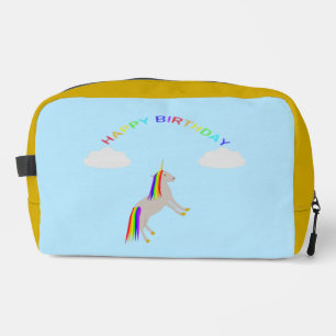Fantasy Birthday Unicorn Rainbow and Clouds Dopp Kit