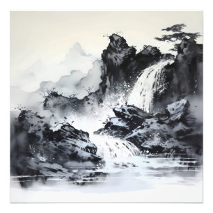 Fantasy Black Asian Landscape Photo Print