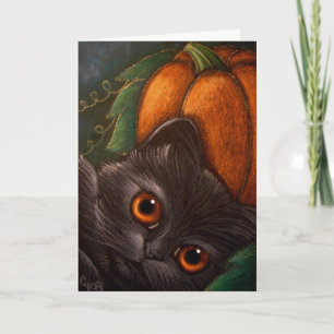 FANTASY BLACK CAT - HALLOWEEN Card