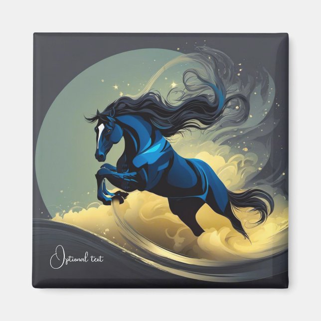 Fantasy Black Stallion in Desert Magnet (Front)