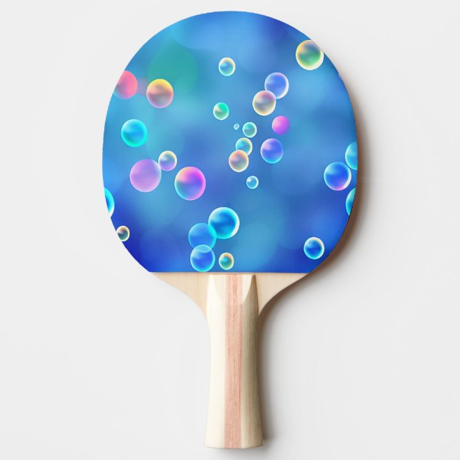 Fantasy blue bubbles ping pong Paddles (Front)