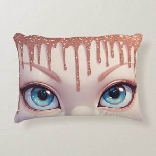 Fantasy Blue Eyes With Dripping Decorative Cushion
